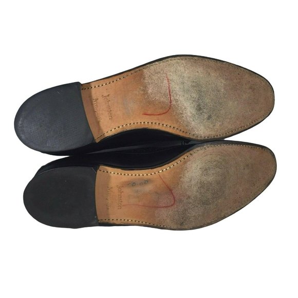 JOHNSTON & MURPHY Black Tassel Loafer Wing Tip Mens 11.5 A/AAA Dress Shoes USA - Picture 3 of 12